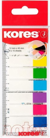 Popisovací záložky index strips 45x12mm/8barev na pravítku
