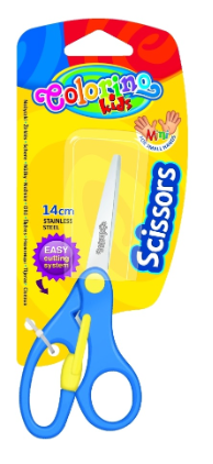 R34135PTR Colorino nůžky dětské, 14 cm, bezp. pojistka, asymetrické