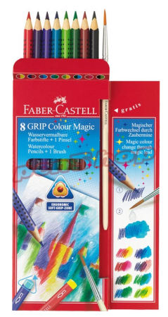 Pastelky Grip Color Magic 8 barev + štětec