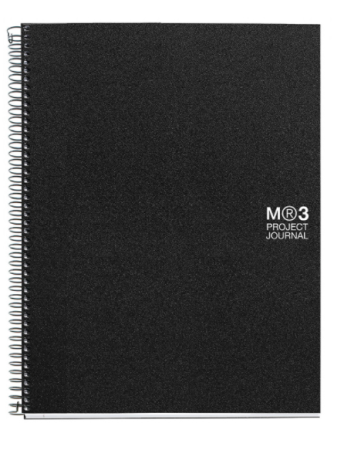 Miquelrius poznámkový blok Journal NB-3, A4, 70 g, PP, 90 listů, čtver., linka, čistý, černý