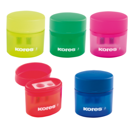 Deposito plastové ořezávátko Kores se zásobníkem barevný mix
