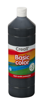 Creall temperová barva, 1000 ml, černá