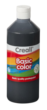 Creall temperová barva, 500 ml, černá