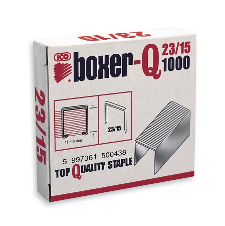 Sešívací spony BOXER-Q 23/15, 1000 ks