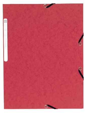 Exacompta spisové desky s gumičkou a štítkem, A4 maxi, prešpán, červená