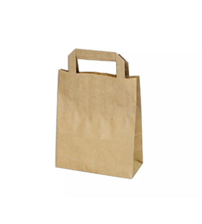 Papírová taška HNĚDÁ 18+8 x 22 cm [50 ks]