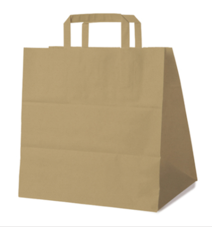 Papírová taška HNĚDÁ 32+21 x 33 cm [50 ks]