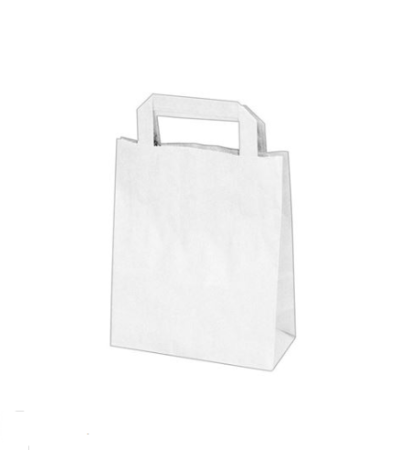 Papírová taška bílá 22+10 x 28 cm [50 ks]