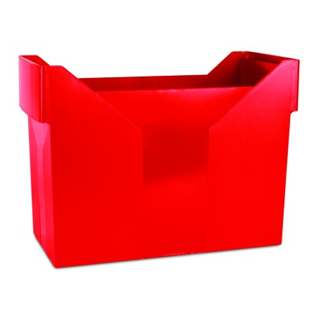 Zásobník na závěsné desky plastový - červený