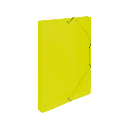 Krabice PP s gumou A4 Lines - žlutá