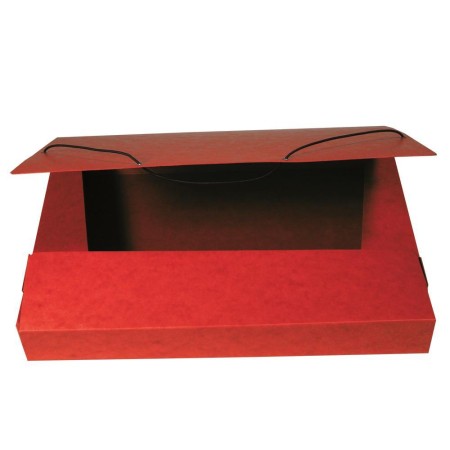 Krabice prešpánová s gumou - červená