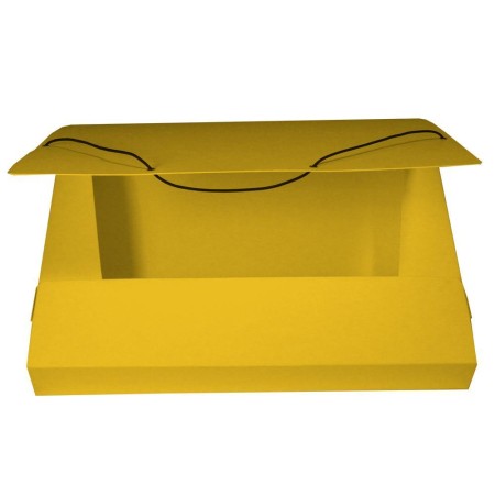 Krabice prešpánová s gumou - žlutá