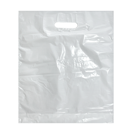 Igelitová taška s průhmatem 38x45+5 cm bílá 35 mic / 50ks