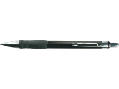 Plastové kuličkové pero s gumovým úchopem a kovovým klipem