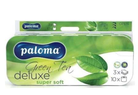 Toaletní papír Paloma Deluxe GREEN TEA 3-vrstvý potisk 10ks