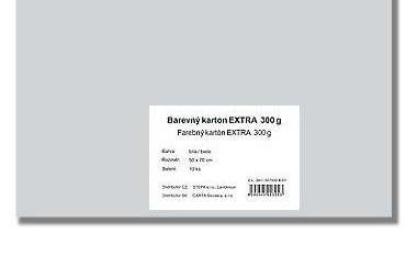Barevný karton EXTRA 300g 50x70cm 10listů - ŠEDÝ