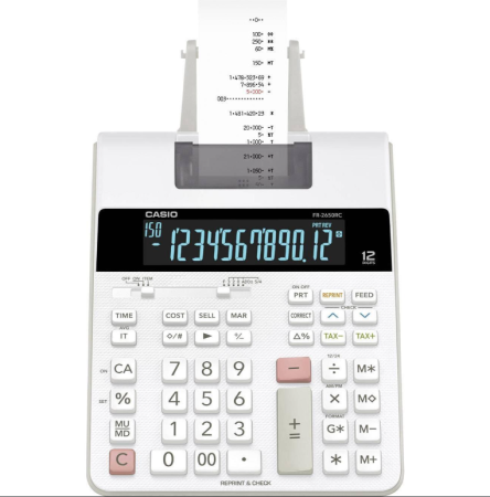 Casio FR-2650RC stolní kalkulačka s tiskárnou bílá Displej (počet míst): 12 230 V (š x v x h) 195 x 65 x 313 mm