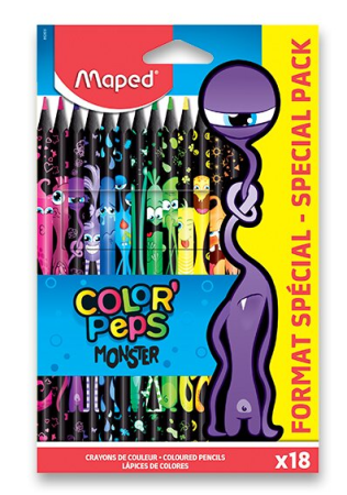 PASTELKY MAPED COLOR'PEPS MONSTER - 18 BAREV