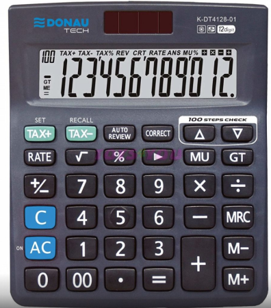 Kancelářská kalkulačka DONAU TECH 4128, 12místná - černá