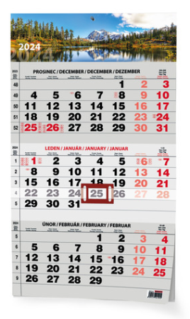 Nástěnný kalendář - tříměsíční  A3 (s mezinárodními svátky) Příroda